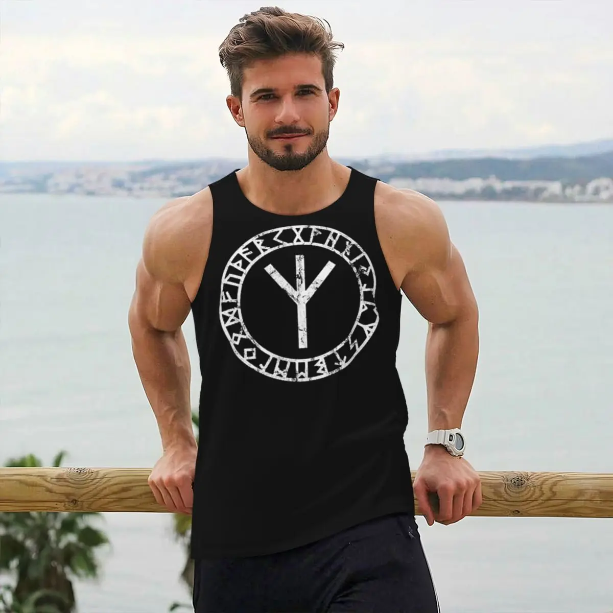 Summer Viking Clothing - Amuleto de Runas Algiz Nórdicas Odin