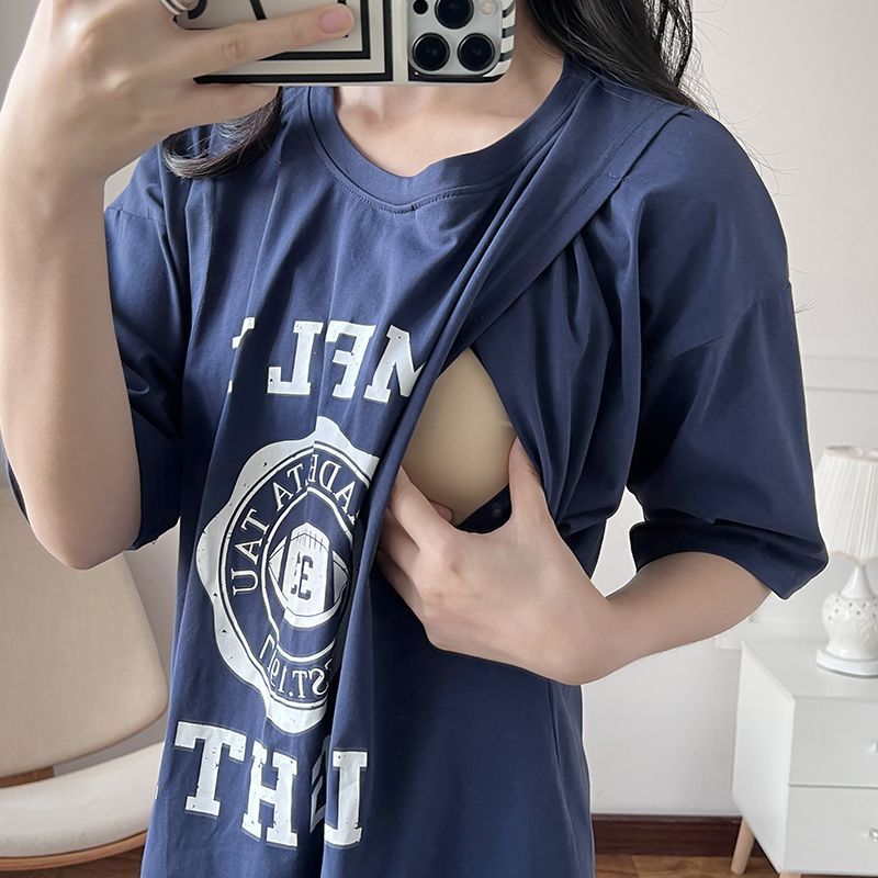Summer Clothes - Vestido de Amamentação para Gestantes, Camiseta