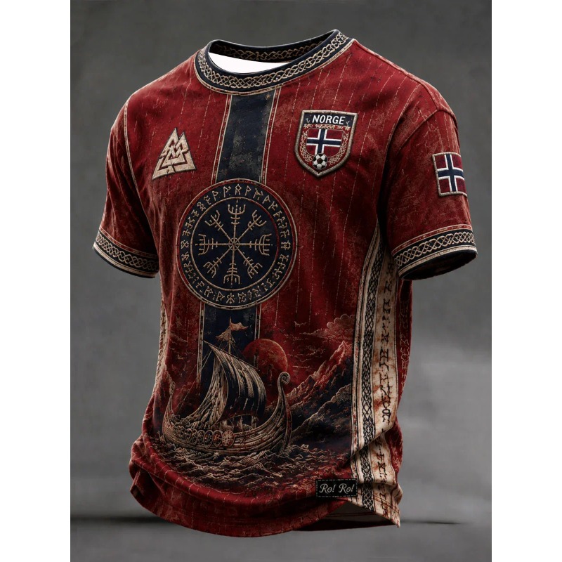Summer Viking Clothing - Camisa de Futebol da Noruega Norge