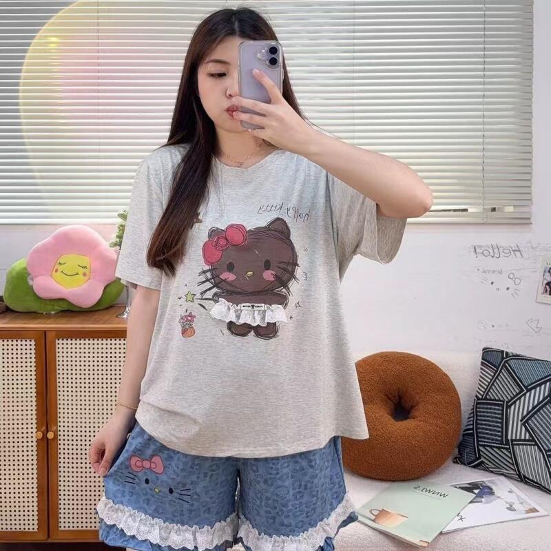 Summer Clothes - Pijamas Femininos de Verão Hello Kitty,