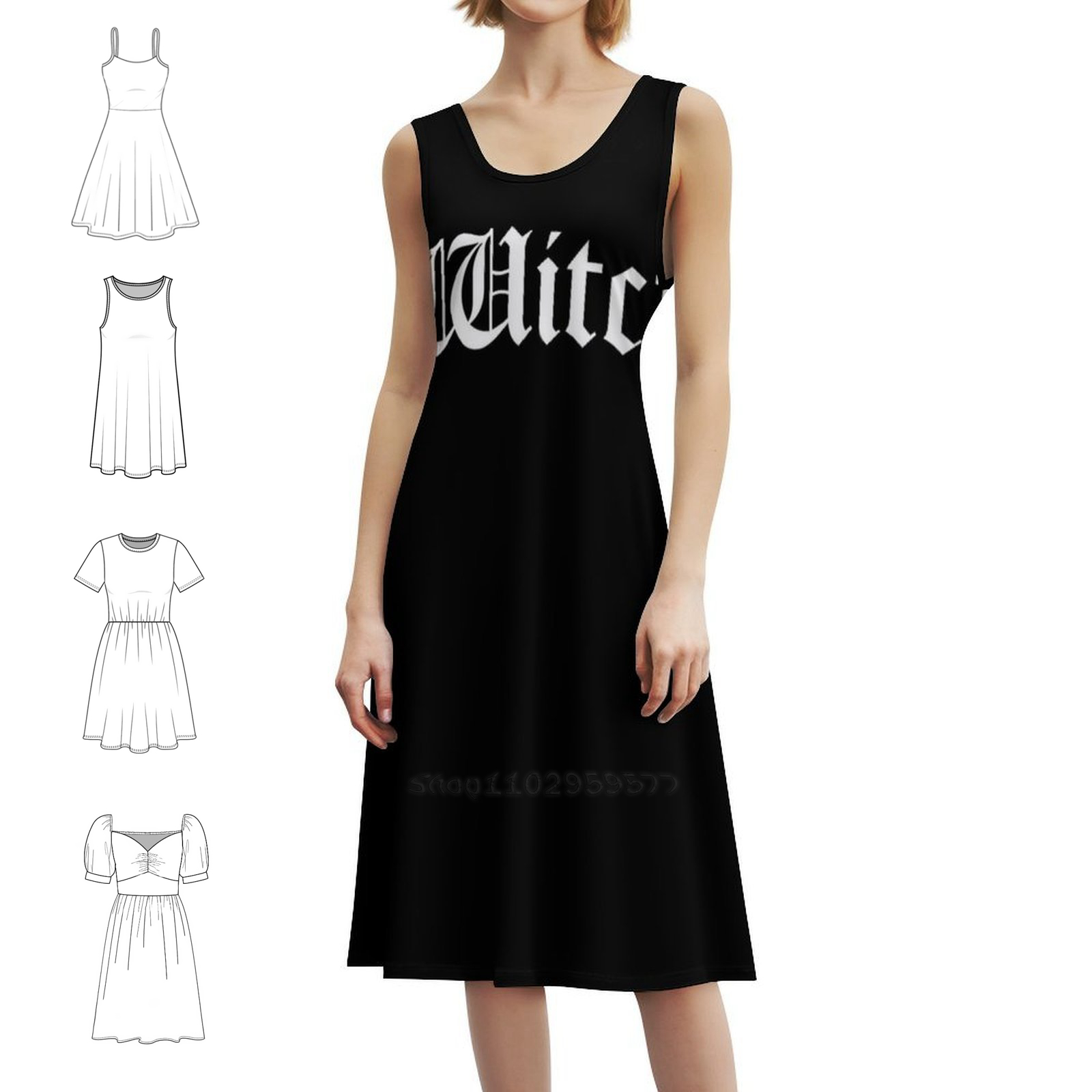Summer Vacation Clothing Women - Bruxa boêmio vestido sem mangas multi-impressão
