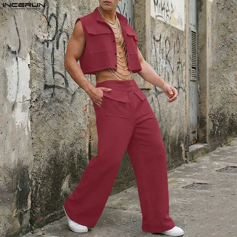 Summer Clothing Line - Conjuntos Masculinos INCERUN: Camisetas Regata Sólidas