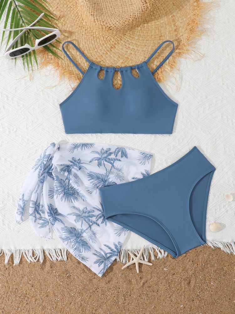 Swim Cover Up Mesh - Biquíni Infantil Feminino 2026 Novo Conjunto