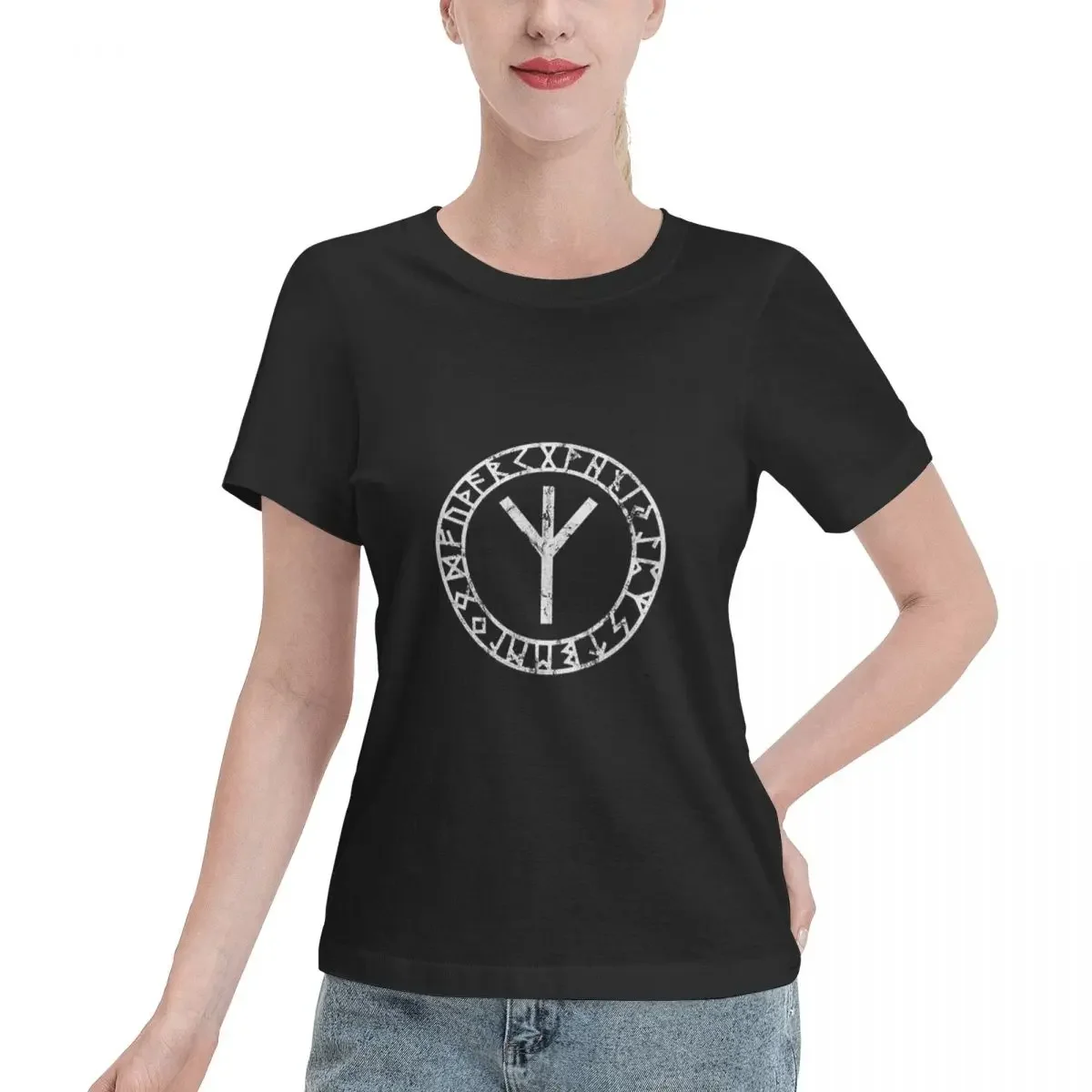 Summer Viking Clothing - Camiseta Feminina de Verão com Runas