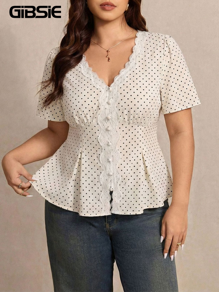 Summer Upf Clothing - GIBSIE Blusa Feminina Plus Size com
