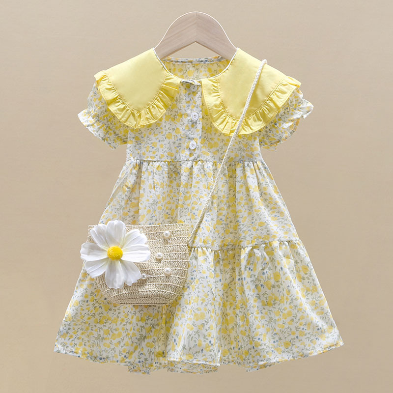 Summer Clothing Teen Girls - 2 pçs verão amarelo floral criança