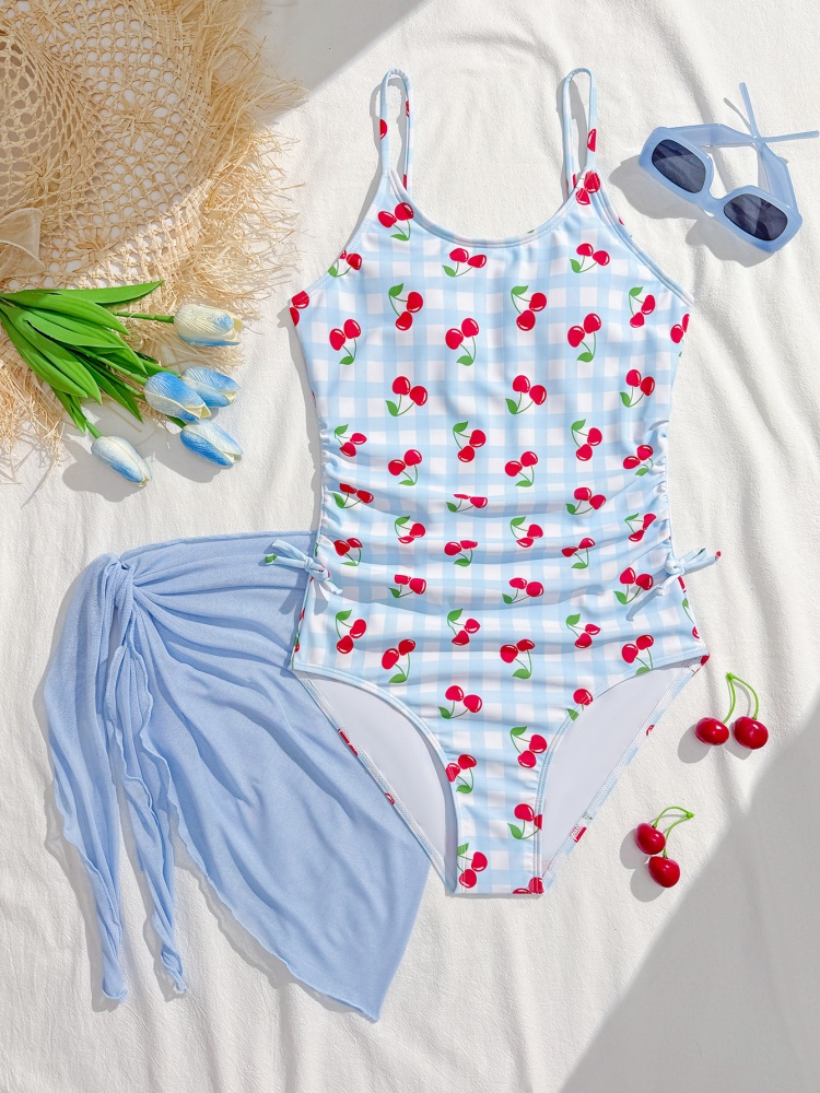 Swim Cover Up Mesh - Maiô Infantil Feminino One Piece 2026