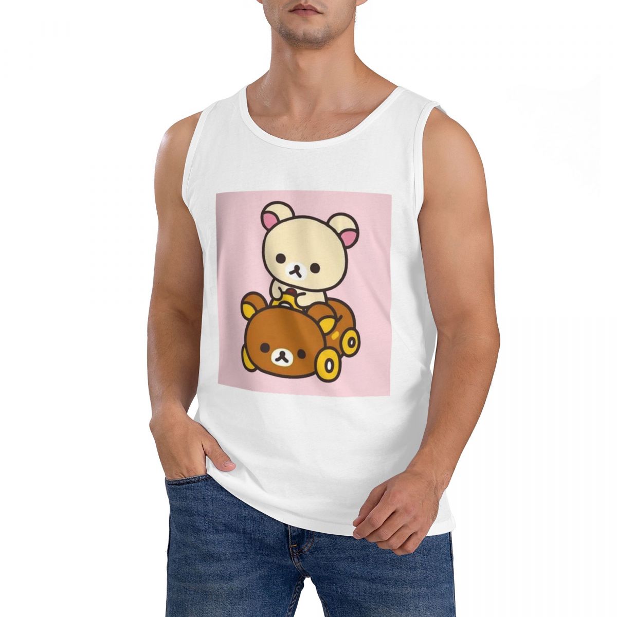 Summer Clothing Drive - Camiseta sem mangas 100% algodão Korilakkuma
