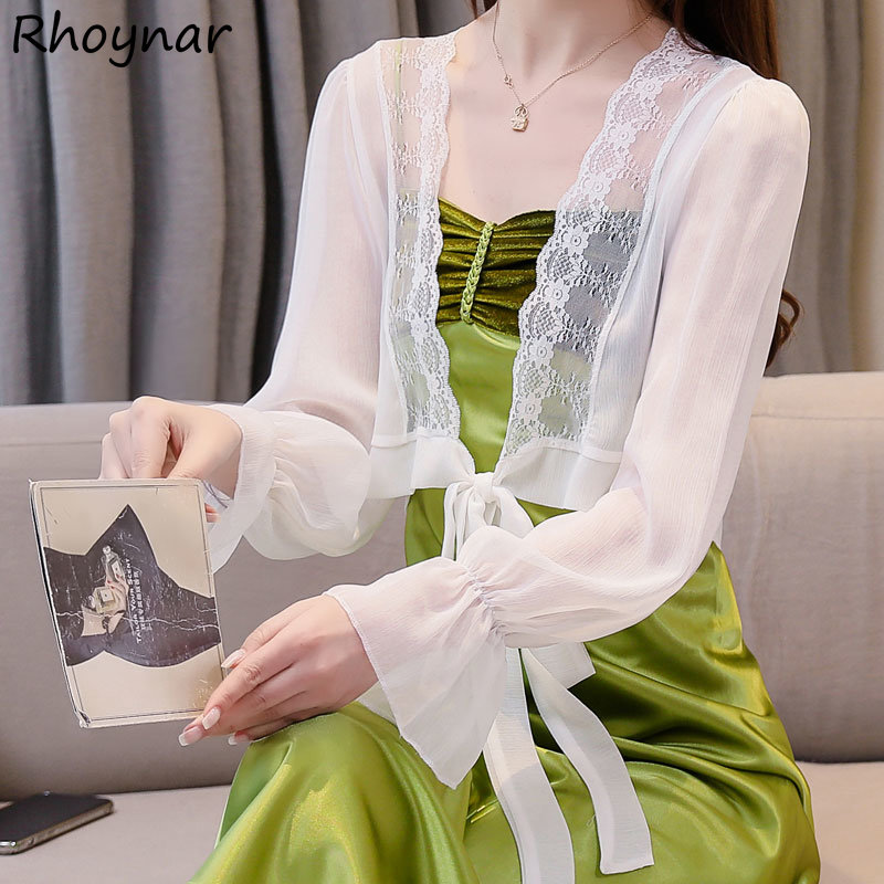 Crop Blouse Linen - Blusas doces femininas manga flare moda