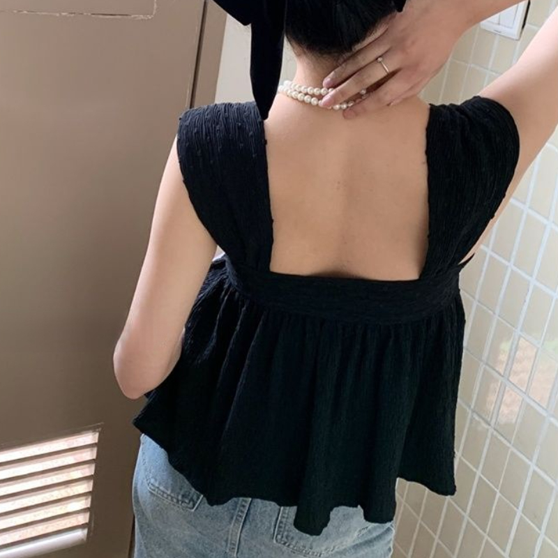 Blusas sem mangas femininas se - Crop Blouse Linen avaliação e preço
