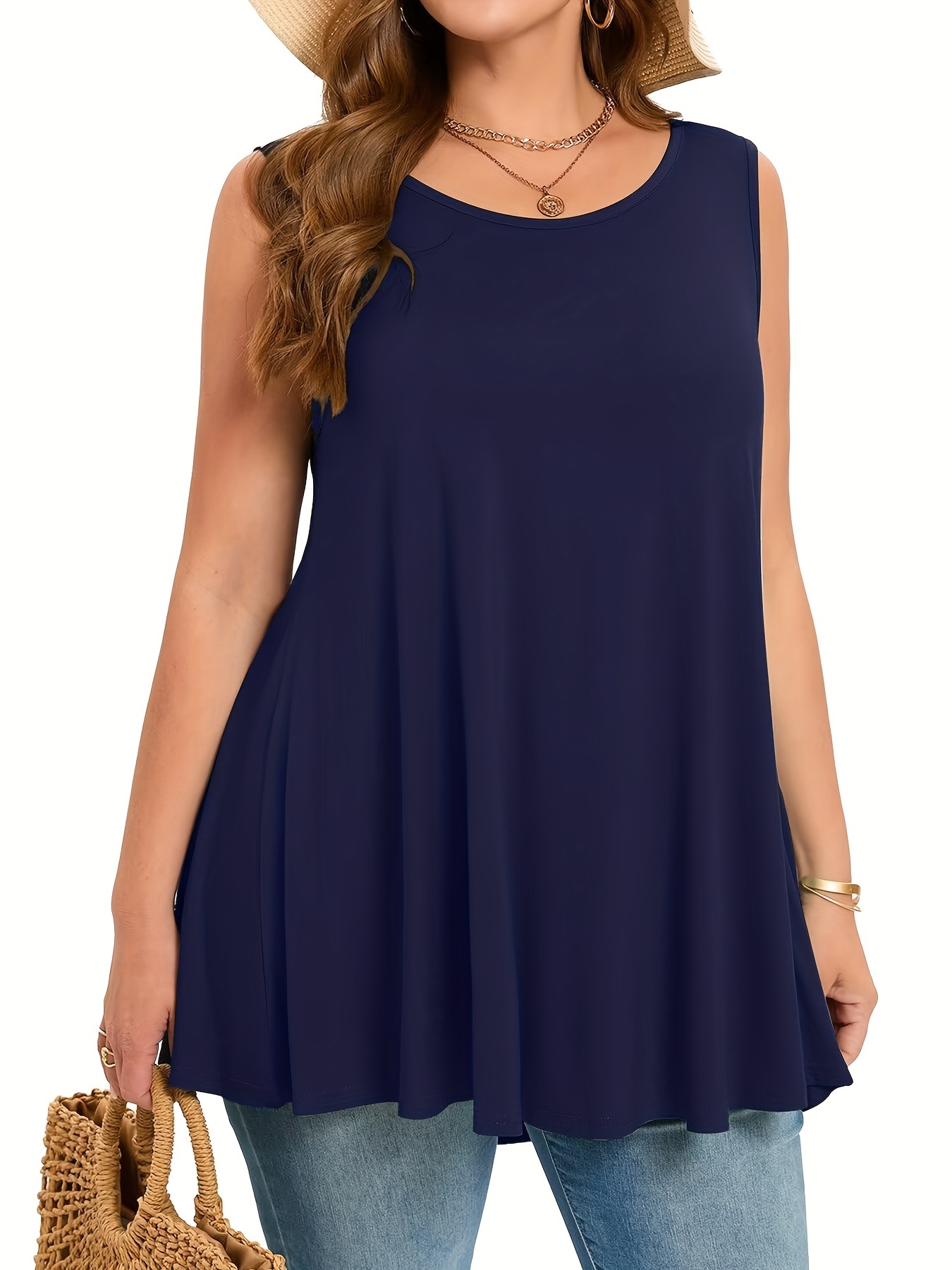 Plus size simples sólido regat - Summer Upf Clothing avaliação e preço