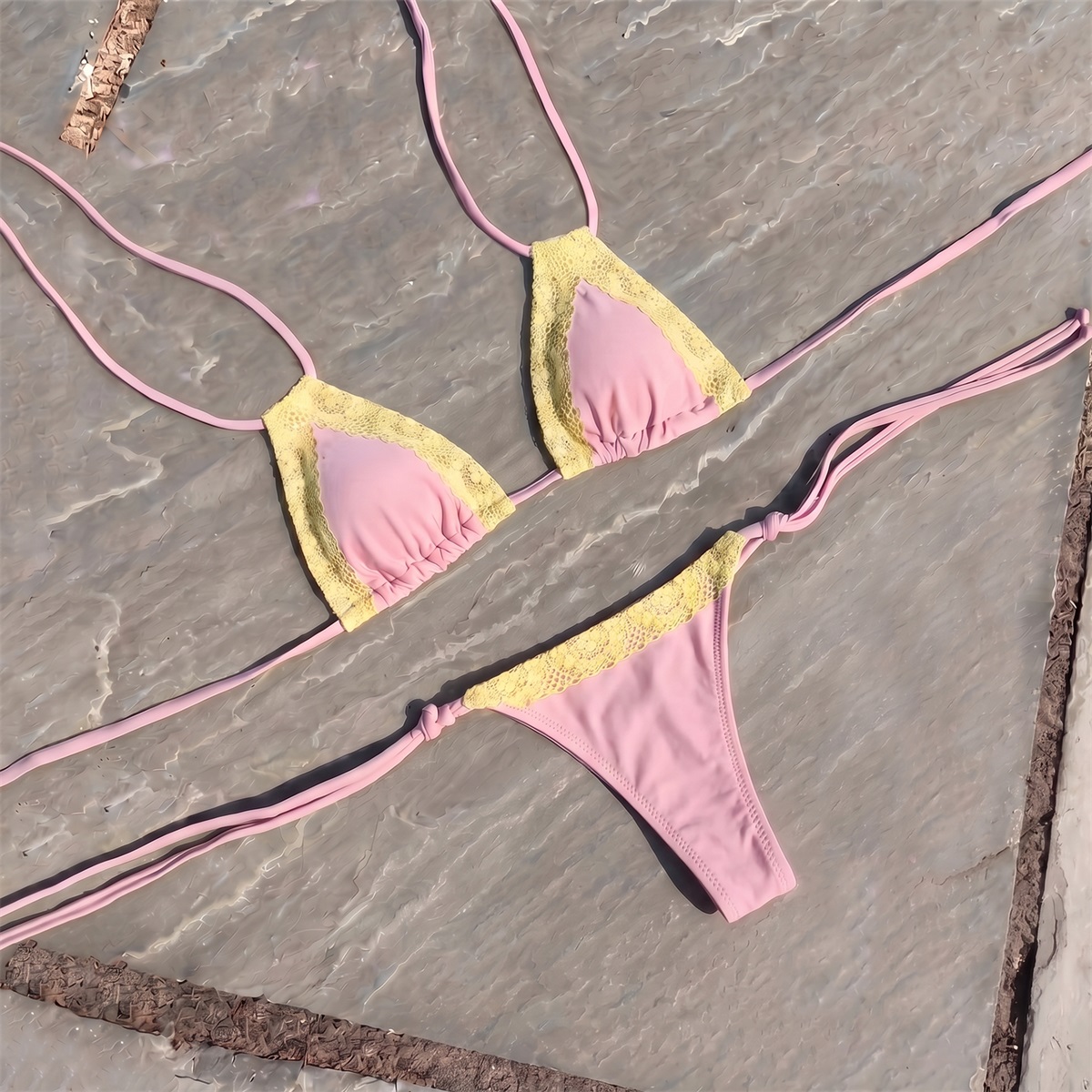 Biquíni Sexy de Renda 3 Peças  - Swim Cover Up Mesh avaliação e preço