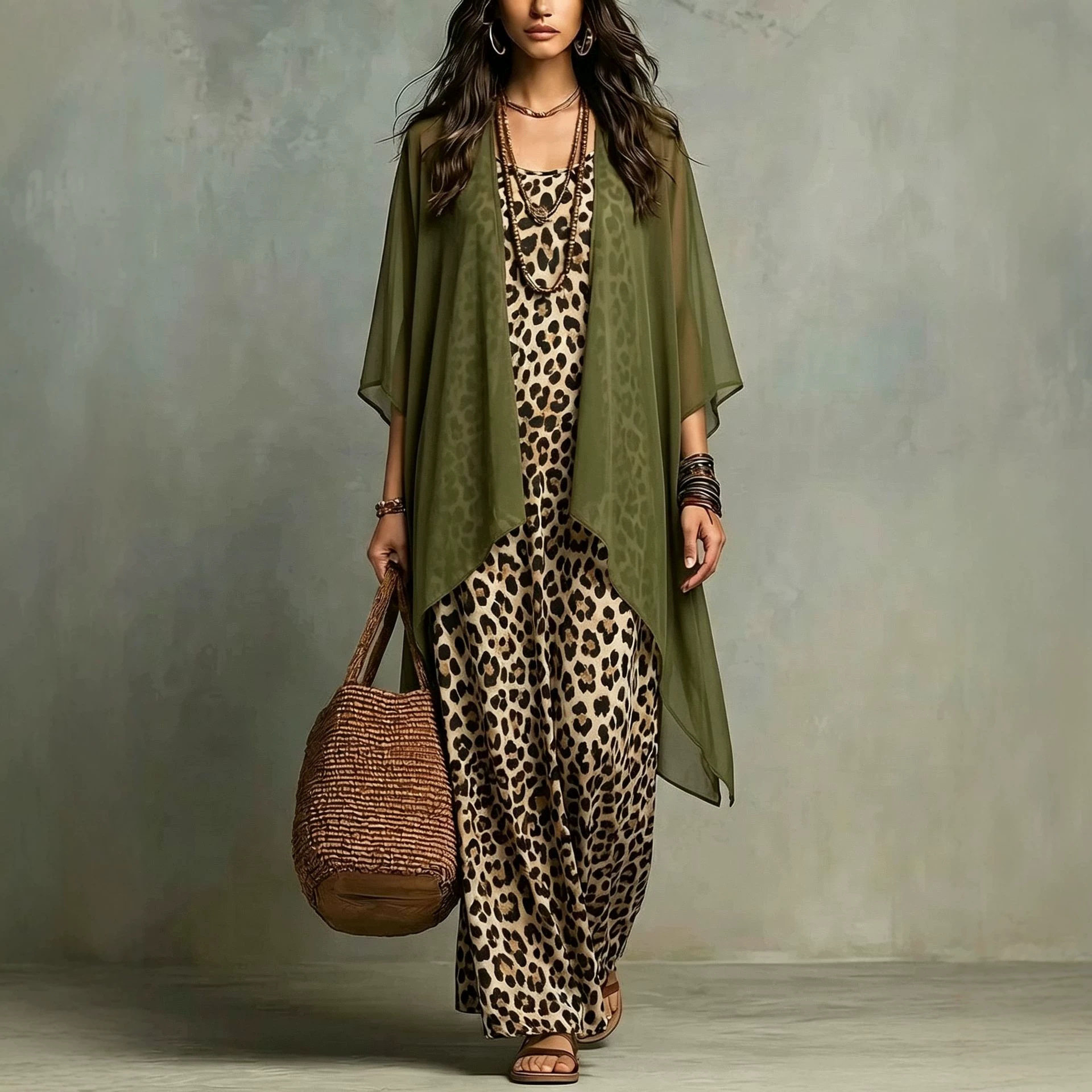 Vestido de Chiffon com Estampa - Summer Vacation Clothing Women avaliação e preço