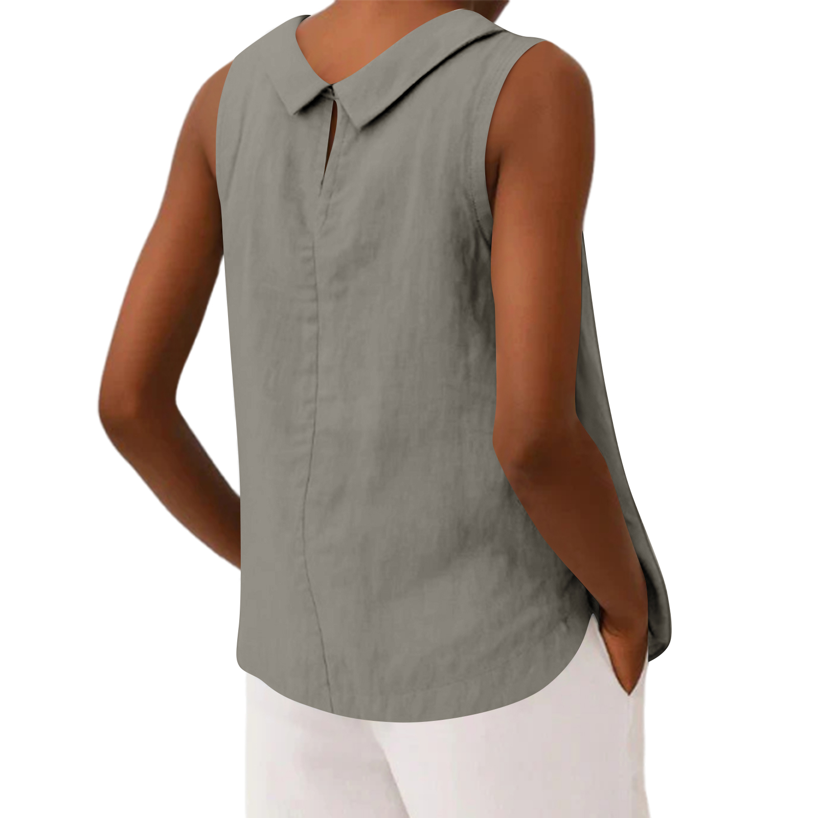 Blusa Regata Feminina de Algod - Crop Blouse Linen avaliação e preço