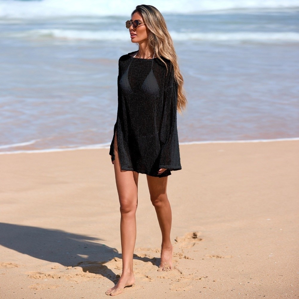 Vestido de Praia Transparente  - Swim Cover Up Mesh avaliação e preço
