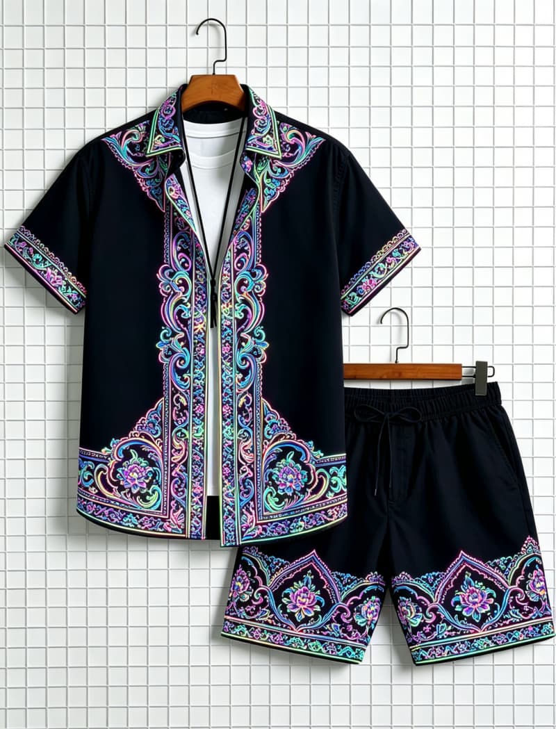 Conjunto de camisa de manga cu - Summer Clothing Line avaliação e preço