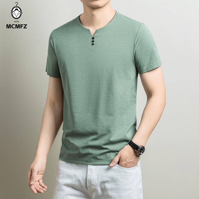 Camiseta Henley Básica Masculi - Summer Clothing Line avaliação e preço