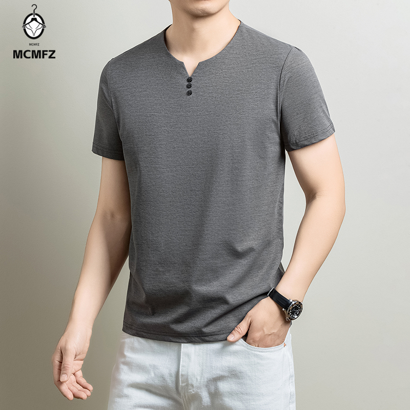 Camiseta Henley Básica Masculi - Summer Clothing Line avaliação e preço