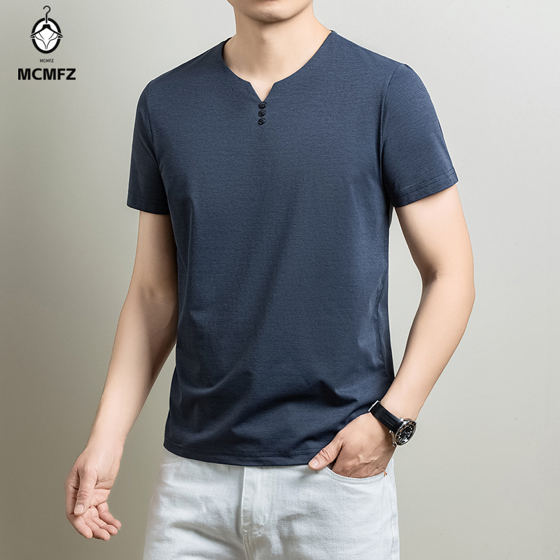 Camiseta Henley Básica Masculi - Summer Clothing Line avaliação e preço