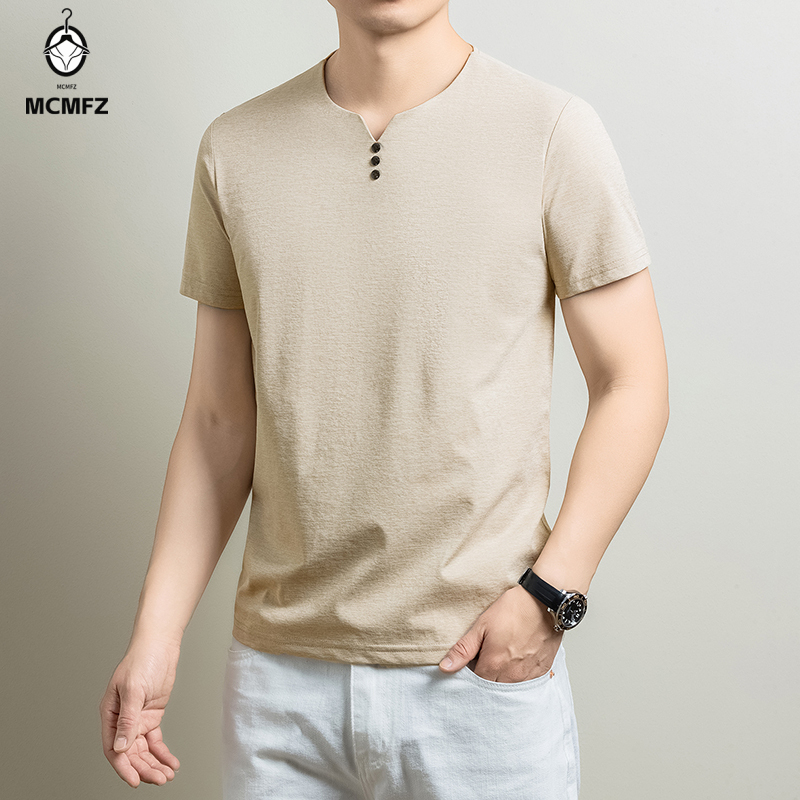 Camiseta Henley Básica Masculi - Summer Clothing Line avaliação e preço