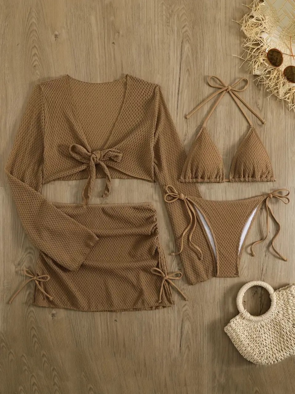4 peça halter biquinis conjunt - Swim Cover Up Mesh avaliação e preço