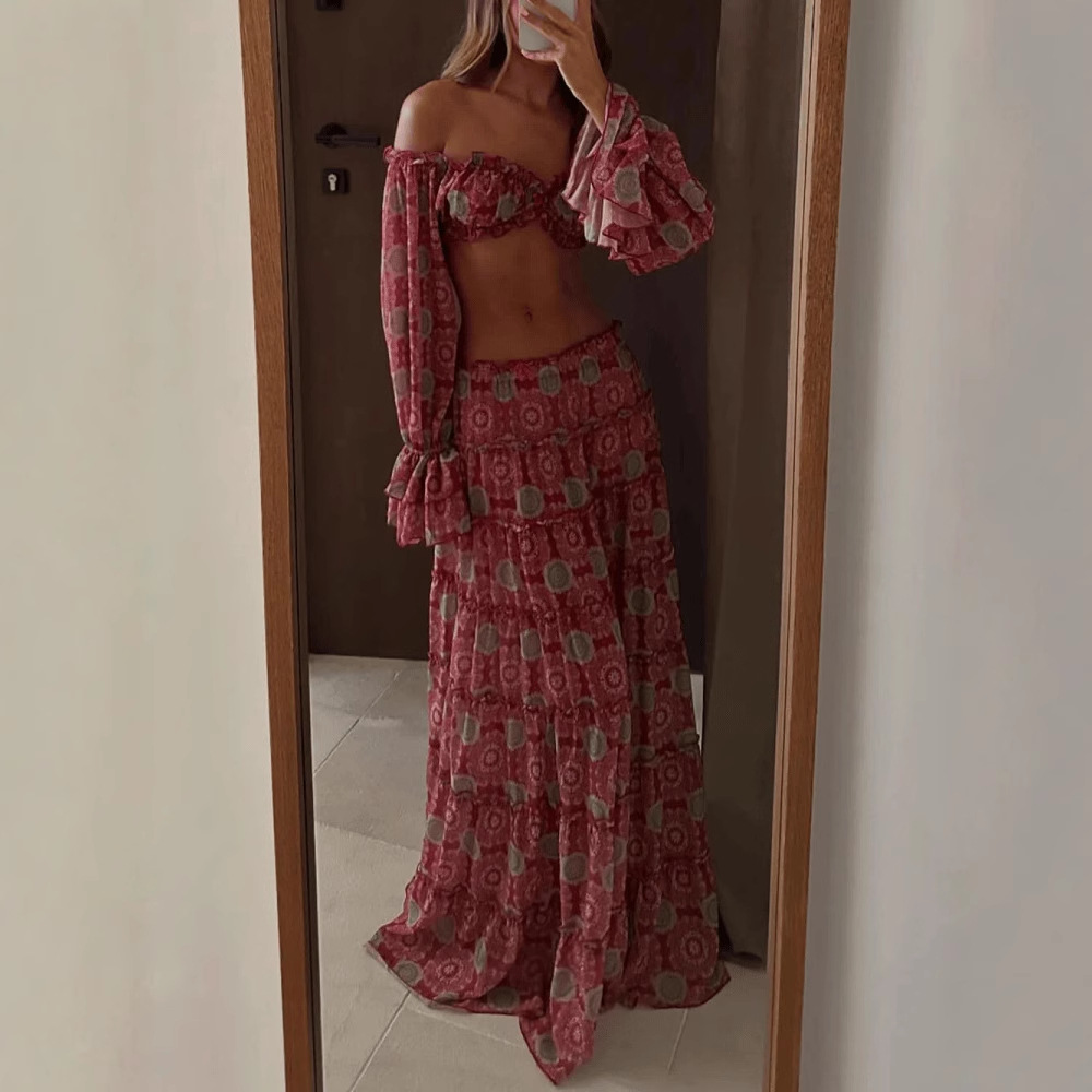 Conjunto de Saia com Estampa V - Summer Vacation Clothing Women avaliação e preço