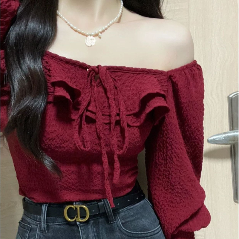 Blusas vermelhas rendas até ca - Crop Blouse Linen avaliação e preço