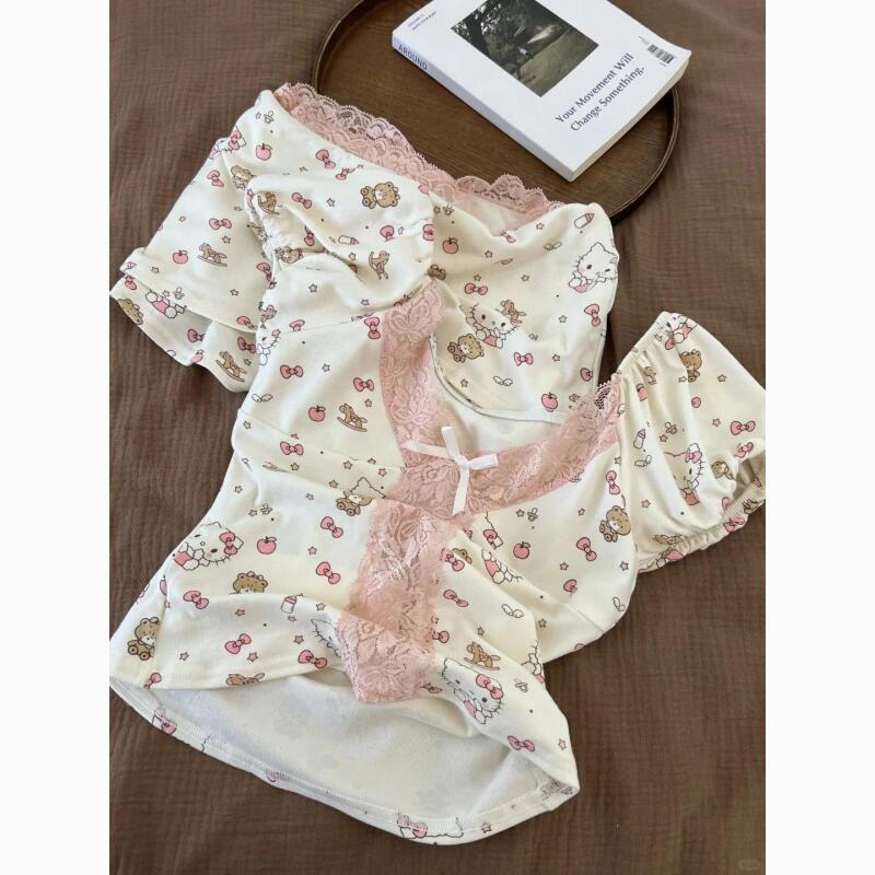 Pijamas Estilo Hello Kitty Pur - Summer Clothes avaliação e preço
